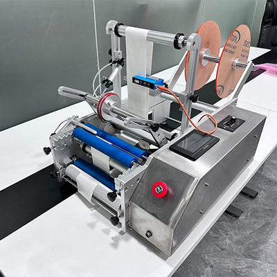 Energie-Edelstahl-Material PLC halb automatisches Etikettiermaschine-220V 50HZ